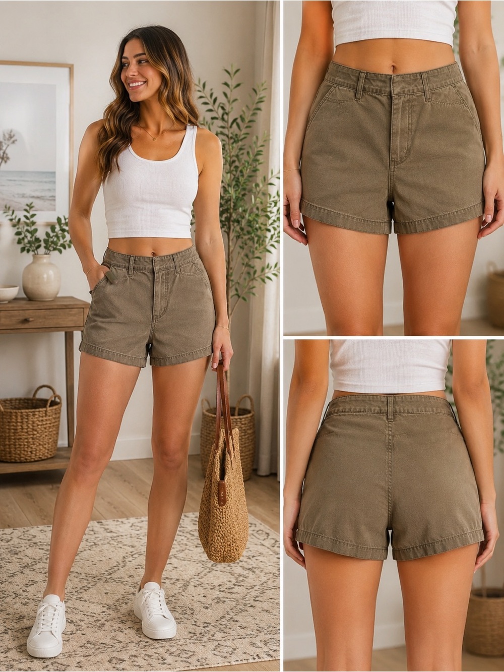 Vintage 80’s Express Bleus Khaki Shorts
